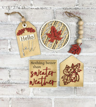 Load image into Gallery viewer, 3D Fall Leaves Tiered Tray Set - Seasonal Decor