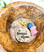 Load image into Gallery viewer, Mom Wood Tassel Keychain - Gift