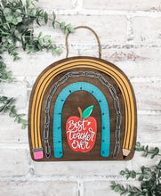 Load image into Gallery viewer, Best Teacher Ever 3D Rainbow Sign - School - Gift