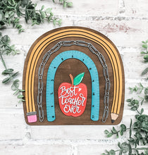 Load image into Gallery viewer, Best Teacher Ever 3D Rainbow Sign - School - Gift
