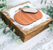 Load image into Gallery viewer, Rustic Tag Pumpkin Shelf Sitter