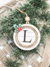 Load image into Gallery viewer, Farmhouse Initial Christmas Ornament - Merry Christmas