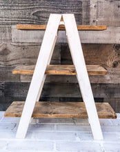 Load image into Gallery viewer, Farmhouse Collapsible Tiered Tray Ladder Display - Rustic Shelf