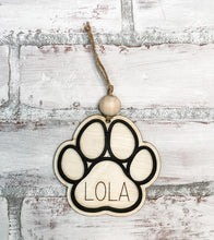 Load image into Gallery viewer, Pet Paw Print Keepsake Christmas Ornament - Personalized