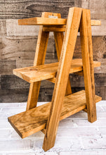 Load image into Gallery viewer, Farmhouse Collapsible Tiered Tray Ladder Display - Rustic Shelf