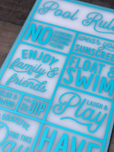 Load image into Gallery viewer, Pool Rules Acrylic Sign - Outdoor Decor