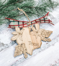 Load image into Gallery viewer, Floral State Christmas Ornament - Housewarming Gift