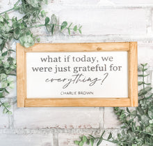 Load image into Gallery viewer, What if Today, We Were Just Grateful for Everything - Shelf Sitter - Framed Sign
