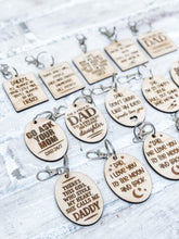 Load image into Gallery viewer, Wood Keychain for Dad - Father's Day Gift