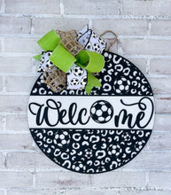 Load image into Gallery viewer, Welcome Soccer Leopard Door Hanger