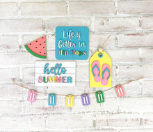 Load image into Gallery viewer, 3D Hello Summer Popsicle Tiered Tray Set - Summer - Seasonal Decor