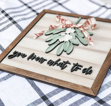 Load image into Gallery viewer, Mistletoe Leaning Sign - Christmas Sign