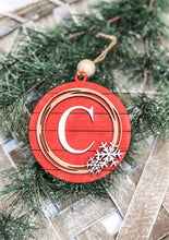 Load image into Gallery viewer, Farmhouse Initial Christmas Ornament - Merry Christmas