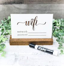 Load image into Gallery viewer, WiFi Network & Password Sign - Guest Bedroom Shelf Sitter - Office Decor