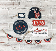 Load image into Gallery viewer, 3D America Patriotic Tiered Tray Set - Summer - Seasonal Decor