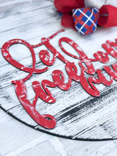 Load image into Gallery viewer, Let Freedom Ring Door Hanger - Rustic Patriotic Decoration