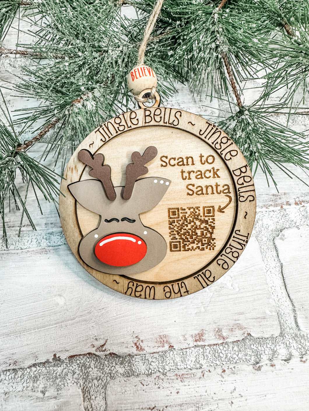 Reindeer Santa Tracker Christmas Ornament