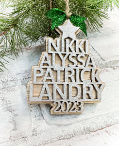 Family Christmas Tree Ornament - Personalized Gift