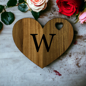 Personalized Wood Valentine Heart Cheese Board Set