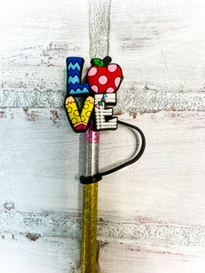 Pencil Straw with Teacher Topper