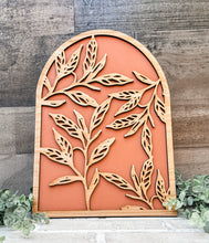 Load image into Gallery viewer, 3D Boho Leaf Arch Leaner Sign
