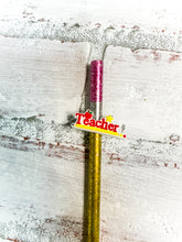 Load image into Gallery viewer, Pencil Straw with Teacher Charm
