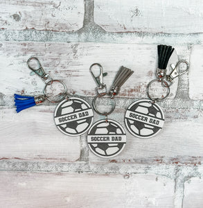 Soccer Mom & Dad Acrylic Tassel Keychain