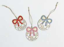 Load image into Gallery viewer, Coquette Bow Disco Ball Ornament
