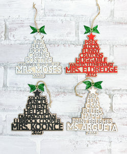 Teacher Christmas Tree Ornament - Personalized Gift