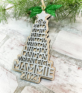 Family Christmas Tree Ornament - Personalized Gift