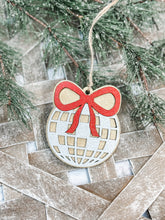 Load image into Gallery viewer, Coquette Bow Disco Ball Ornament
