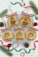 Load image into Gallery viewer, Six Seven Santa Ornaments
