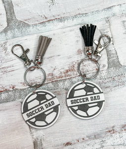Soccer Mom & Dad Acrylic Tassel Keychain