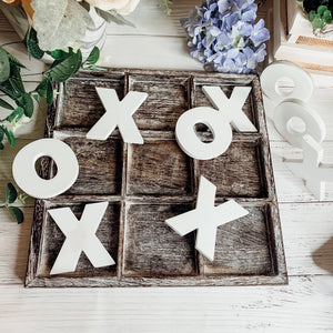 Tic-Tac-Toe Wooden Tabletop Decor Game