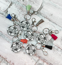 Load image into Gallery viewer, Soccer Mom &amp; Dad Acrylic Tassel Keychain
