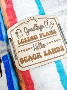 Teacher Beach Towel Tag