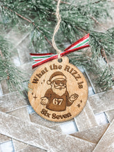 Load image into Gallery viewer, Six Seven Santa Ornaments
