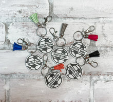 Load image into Gallery viewer, Soccer Mom &amp; Dad Acrylic Tassel Keychain
