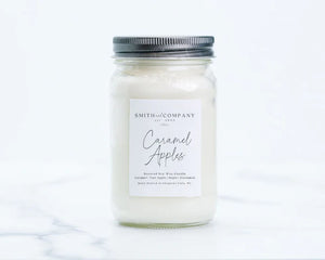 Caramel Apples - Smith & Co. Candles 16 oz. Mason Jar Soy Wax Candle