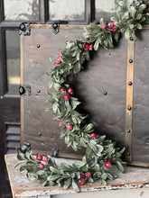 Load image into Gallery viewer, Crystalline Mistleberry Garland - Christmas Greenery - Winter Decor
