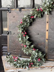 Crystalline Mistleberry Garland - Christmas Greenery - Winter Decor