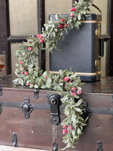 Crystalline Mistleberry Garland - Christmas Greenery - Winter Decor