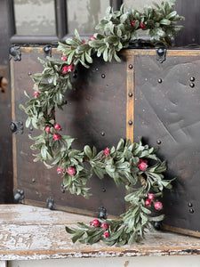 Crystalline Mistleberry Garland - Christmas Greenery - Winter Decor