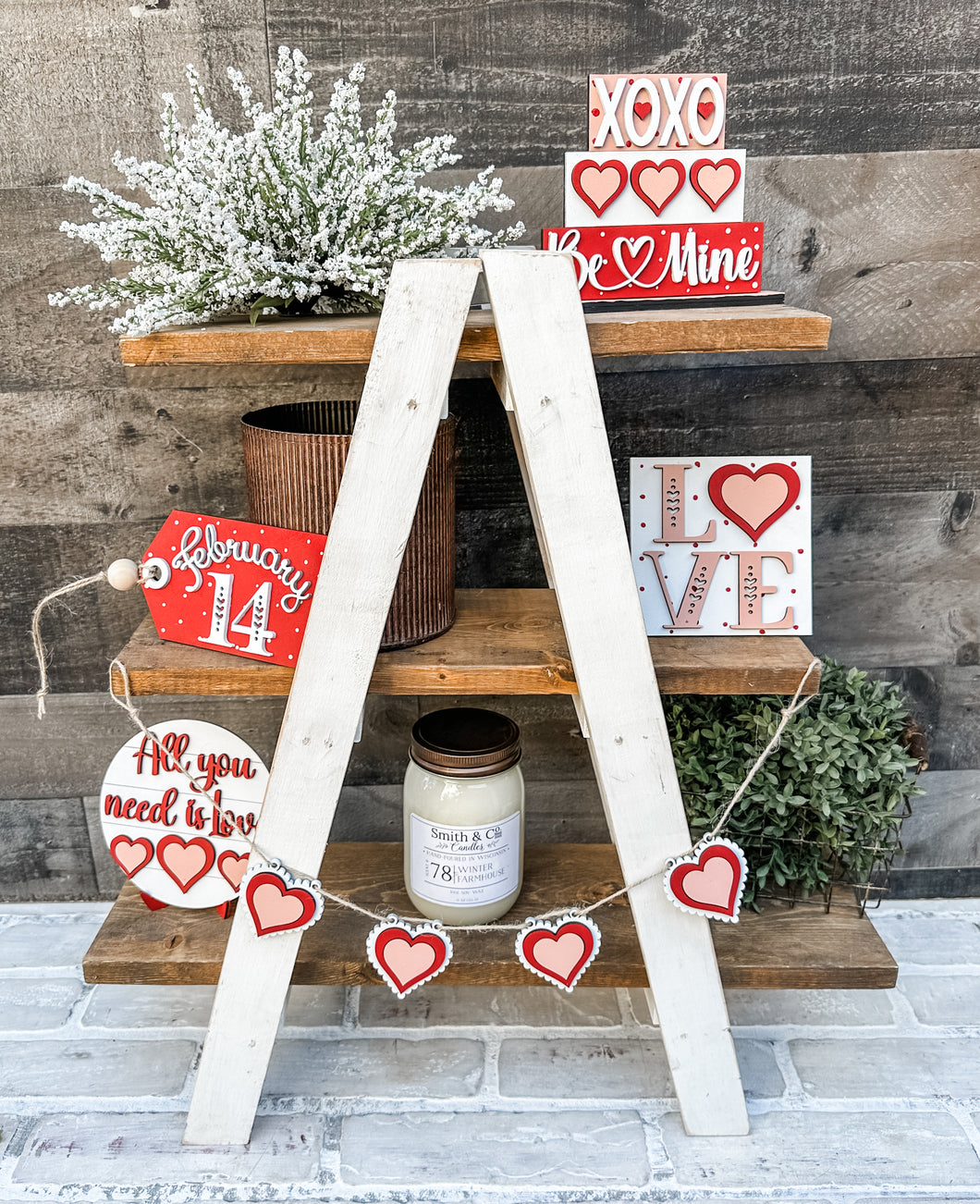 3D Love Tiered Tray Set - Valentine's Day - Holiday Decor