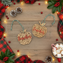 Load image into Gallery viewer, Apple Teacher Christmas Ornament
