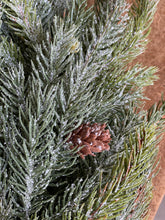 Load image into Gallery viewer, Frosted White Spruce Candle Ring - Christmas Greenery - Winter Decor
