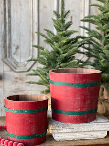 Holiday Barrel Buckets - Christmas Decor - Winter Decor