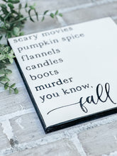 Load image into Gallery viewer, Fall Stuff Wood Sign
