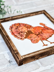 Watercolor Turkey Framed Sign