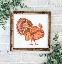 Load image into Gallery viewer, Watercolor Turkey Framed Sign
